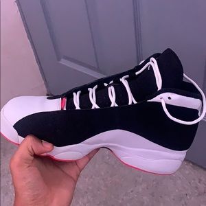 Jordan 13s pink white and black